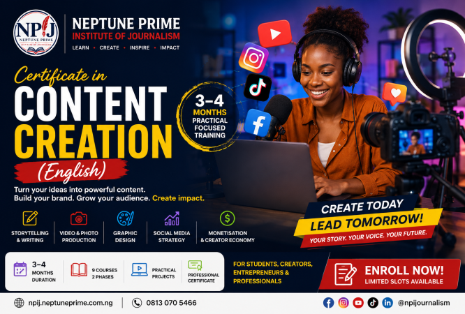 Certificate in Content Creation (English)